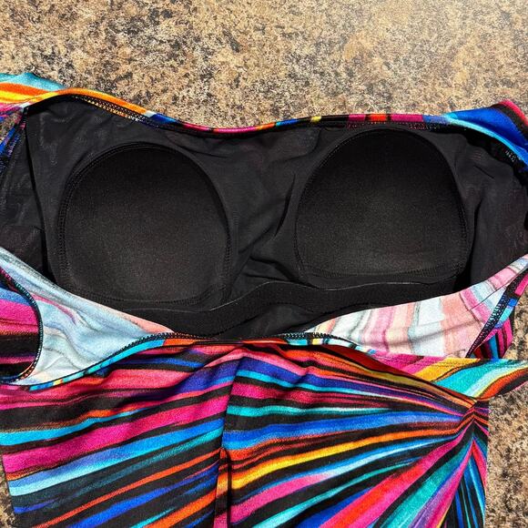 NWT Great Lengths Swimsuit One Piece Y2K Retro Maximalist Rainbow Colorful 8 - Picture 5 of 9